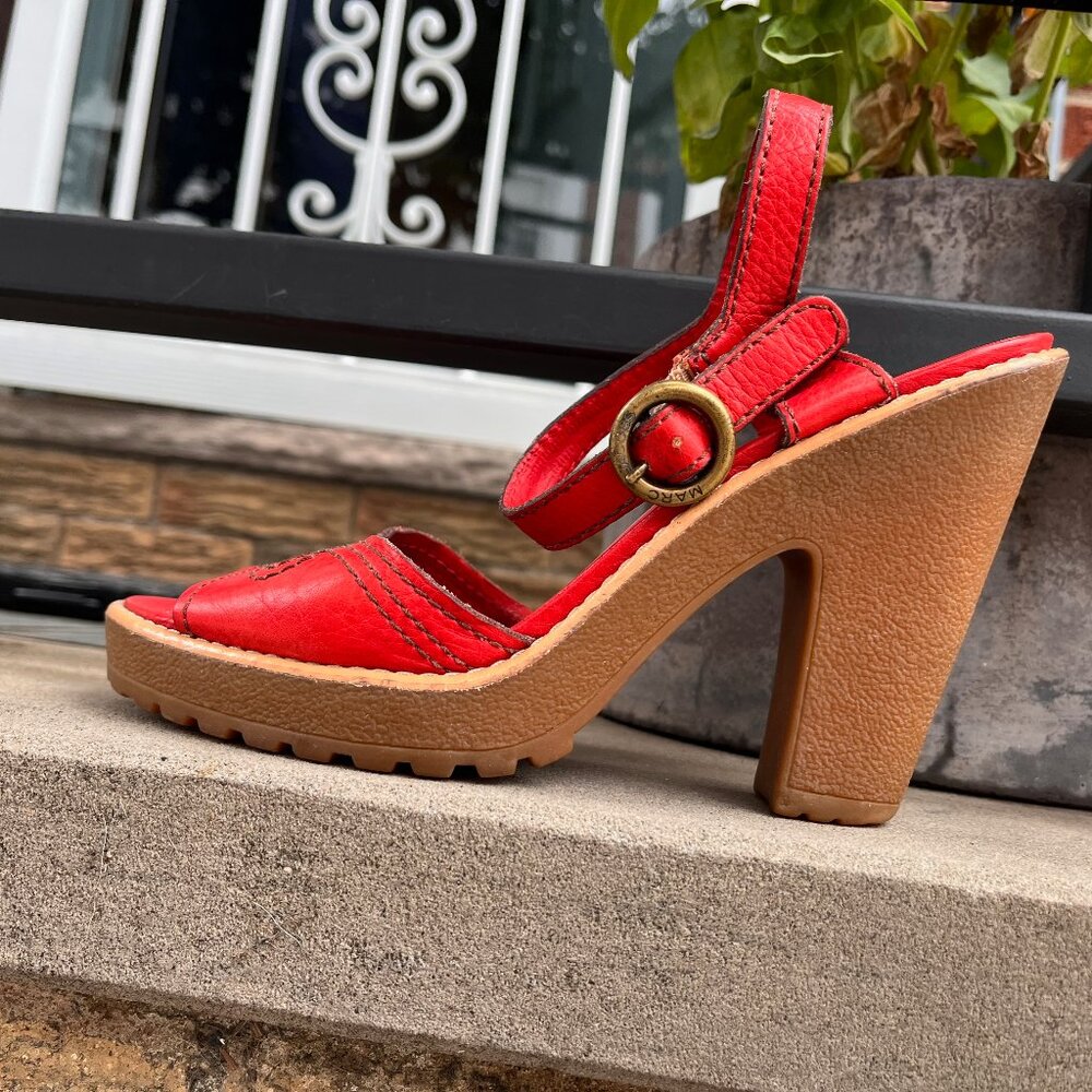 Marc by Marc Jacobs Red Leather Sandals, Size 37